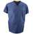 Unisex Polyester Cotton Short Sleeve Scrub Tops - Navy