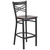 Metal Bar Stools - HERCULES Black X-Back Restaurant Barstools - Walnut Wood