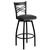 Metal Bar Stools - HERCULES X-Back Swivel Restaurant Barstools - Black Vinyl
