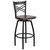 Metal Bar Stools - HERCULES X-Back Swivel Restaurant Barstools - Walnut Wood