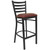Metal Bar Stools - HERCULES Black Ladder Back Restaurant Barstools - Burgundy Vinyl