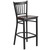 Metal Bar Stools - HERCULES Vertical Back Restaurant Barstools - Walnut Wood