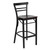 Metal Bar Stools - HERCULES Two-Slat Ladder Back Restaurant Barstools - Mahogany Wood