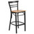 Metal Bar Stools - HERCULES Two-Slat Ladder Back Restaurant Barstools - Natural Wood