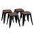 Kai 18" Backless Metal Dining Height Stool with Wood Seat - Set of 4