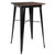 Prince 23.5" Square Black Metal Bar Height Table with Walnut Rustic Wood Top