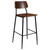 Bar Stools - Lincoln Industrial Barstool with Rustic Wood Seat