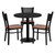 Table & Chair Sets - 30" Round Black Laminate Table Set with 3 Grid Back Metal Chairs
