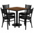 Table & Chair Sets - 30" Square Walnut Laminate Table Set with 4 Grid Back Metal Chairs
