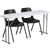 Table & Chair Sets - 5-Foot Plastic Folding Training Table Set with 2 Black Plastic Stack Chairs