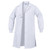 Polyester Butcher Frock with Knit Cuffs - White