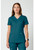 Cherokee Workwear Revolution Women's Mock Wrap Scrub Top and Flare Leg Scrub Pants - Caribbean Blue