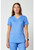 Cherokee Workwear Revolution Women's Mock Wrap Scrub Top and Flare Leg Scrub Pants - Ciel Blue