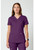 Cherokee Workwear Revolution Women's Mock Wrap Scrub Top and Flare Leg Scrub Pants - Eggplant