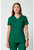 Cherokee Workwear Revolution Women's Mock Wrap Scrub Top and Flare Leg Scrub Pants - Hunter Green