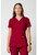 Cherokee Workwear Revolution Women's Mock Wrap Scrub Top and Flare Leg Scrub Pants - Red