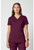 Cherokee Workwear Revolution Women's Mock Wrap Scrub Top and Flare Leg Scrub Pants - Wine