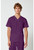 Cherokee Workwear Revolution Men's V-Neck Scrub Top and Fly Front Scrub Pants - Eggplant