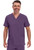 Cherokee Infinity Men's V-Neck Scrub Top and Fly Front Scrub Pants - V-Neck Scrub Tops - Eggplant