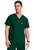 Dickies EDS Signature Men's V-Neck Scrub Top and Zip Fly Pull-On Scrub Pants - V-Neck Scrub Tops - Hunter Green