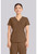 Healing Hands Quest Women's Briana 3 Pocket Y-Neck Scrub Top - French Brown