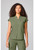 Healing Hands Quest Women's Mandarin Collar Scrub Top - Olive