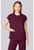 Healing Hands HH Works Women's Zip Front Dolman Scrub Top - Wine