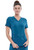 Cherokee Allura Women's Shirttail Hem V-Neck Scrub Top - Caribbean Blue