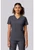 Cherokee In Pursuit Women's Built-In Sports Bra Scrub Top - Pewter