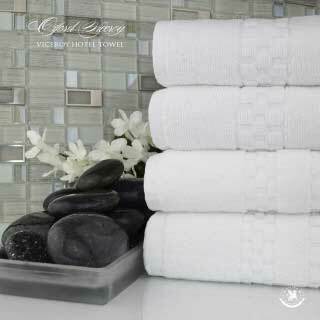 Crown Hotel Towel Collection, 12 Single Pile, Zig Zag Dobby, White, 36  pcs/pk