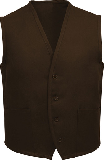 Unisex Vest, 2 Pocket, Brown V65 Fame Fabrics|Uniform Vests