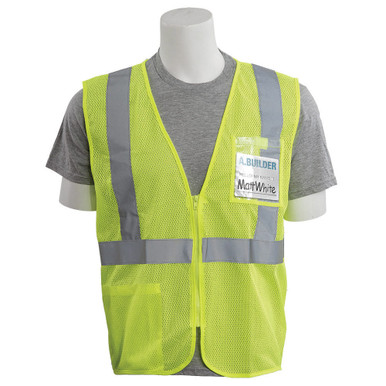 581ETLM Economy Safety Vest: Hi-Vis Vest: Zippered Mesh: ANSI 2