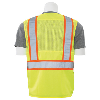 581ETLM Economy Safety Vest: Hi-Vis Vest: Zippered Mesh: ANSI 2