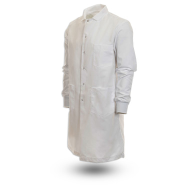 L21M Men's Gripper Snap Lab Coat with Knit Cuffs |Men's Long Lab Coats