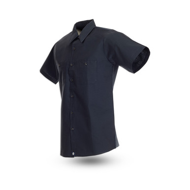 S12NV Men's Short Sleeve Navy Blue Industrial Work Shirt|BEST