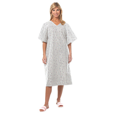 Patient Gowns Wholesale by Fashion Seal, Gray - In Bulk Case of 12 or 72