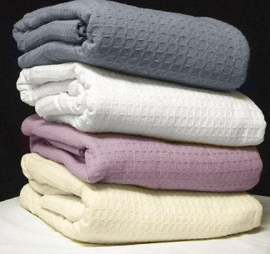 100% Cotton Hospital Thermal Blankets - Open Weave Cotton Blanket -  Breathable and Prevent Overheating - Soft, Comfortable and Warm - Hand and  Machine