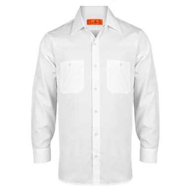 White Long Sleeve Work Shirts for Men
