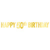 Happy 50th Birthday Gold Banner