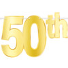 Happy 50th Birthday Gold Foil Streamer Banner 5ft