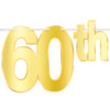 Happy 60th Birthday Gold Foil Streamer Banner 5ft