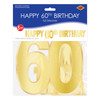 Happy 60th Birthday Gold Foil Streamer Banner 5ft