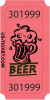 beer tickets roll of 1000 pink