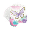 Butterfly Shimmer Party Small Paper Napkins Pretty Pastel & Gold Tea Party 16/ct