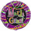 Mardi Gras Beads Round Foil Balloon 18"