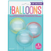 Assorted Color Gradient Printed Clear Sphere Balloons 18"  3ct