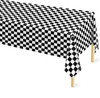 Black & White Checkered Plastic Tablecover 54" x 108"