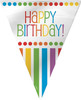 Rainbow Birthday Pennant Flag Banner 12ft