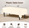 Ivory Off White Rectangle Table Cover Plastic