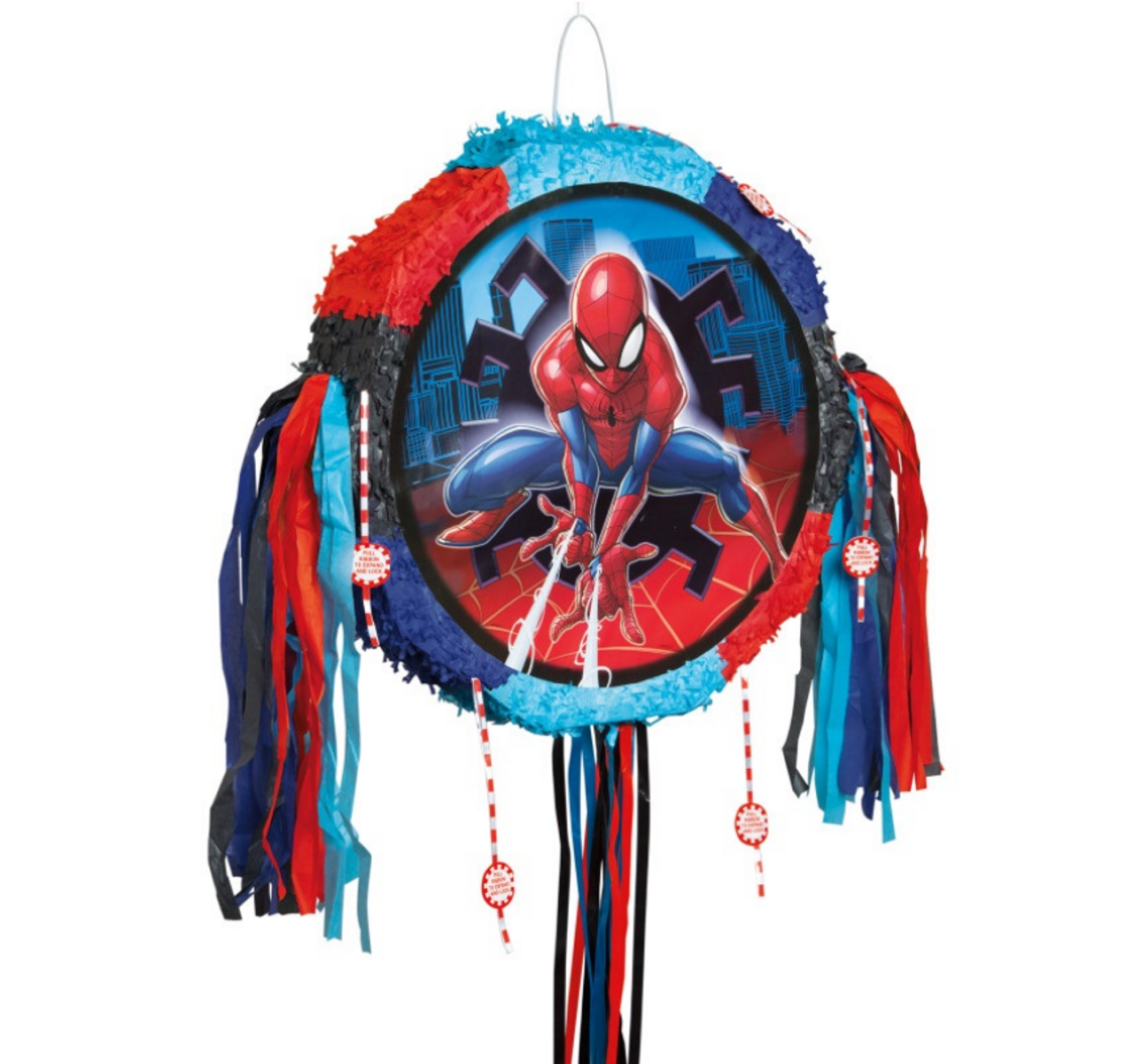 Marvel Spider-Man Drum Pop-Out Pull Pinata Party Game Decor